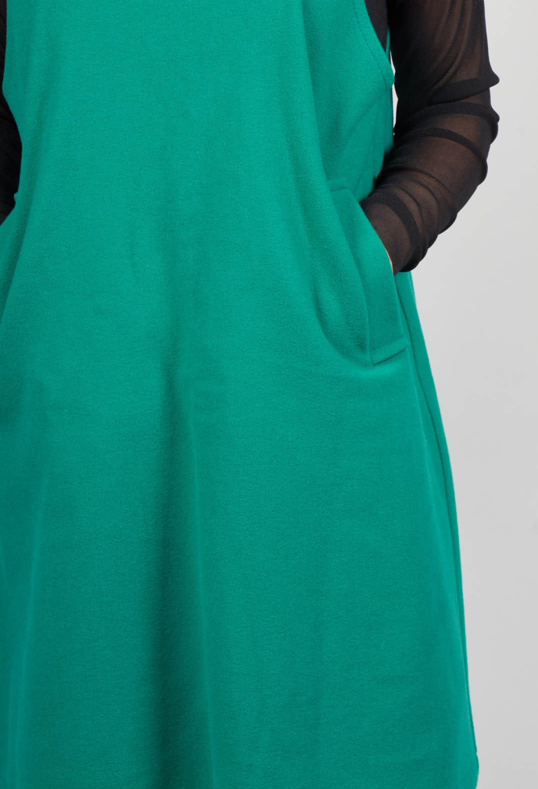 Sleeveless Paik Dress With Back Zip Detail In Turqoise Green