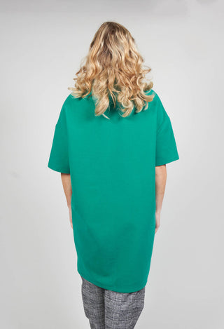 Short Sleeved Loba Tunic In Turquoise Green