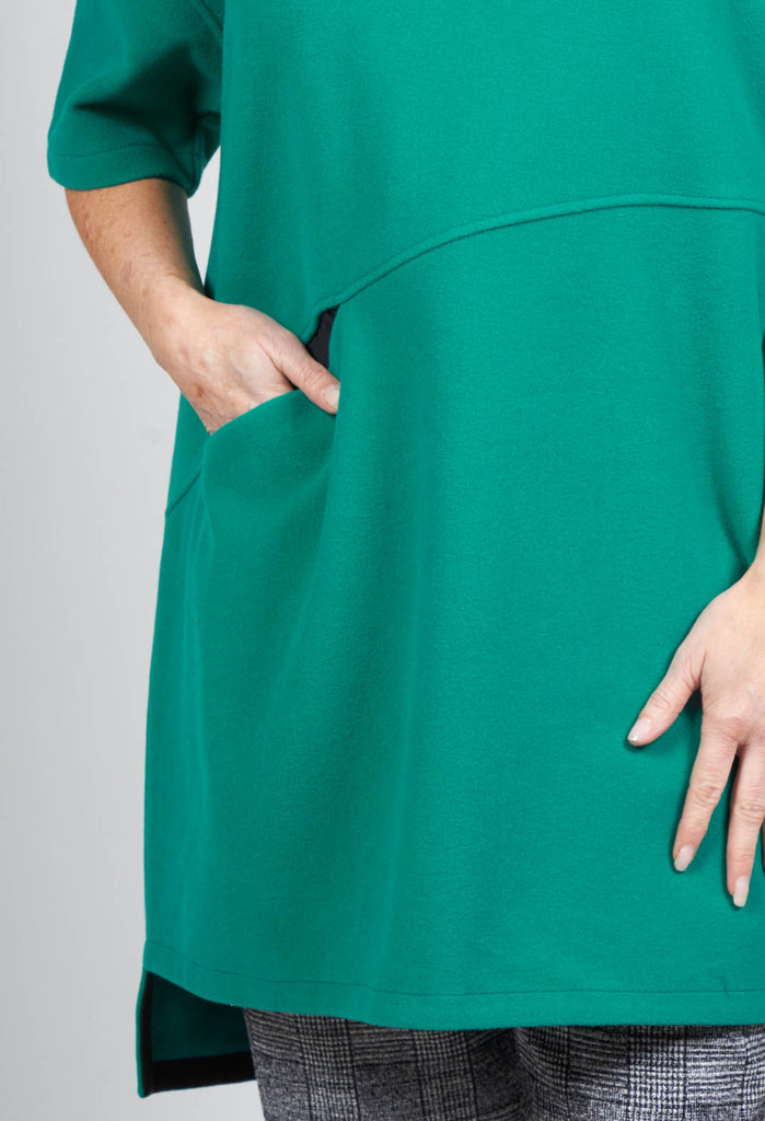 Short Sleeved Loba Tunic In Turquoise Green