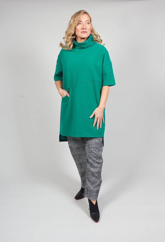 Short Sleeved Loba Tunic In Turquoise Green