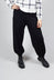 Wide Leg Knitted Trousers with Elasticated Waist in Black