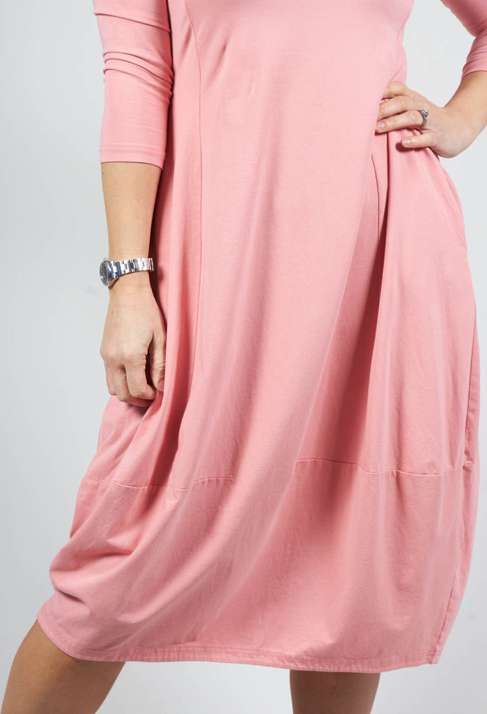 Three-Quarter Length Sleeve Jersey Dress in Lychee
