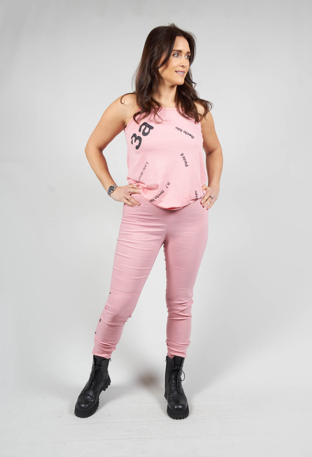 Pull On Slim Fit Trousers in Lychee Print