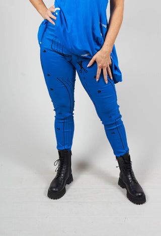 Pull On Slim Fit Trousers in Blueberblack Allover