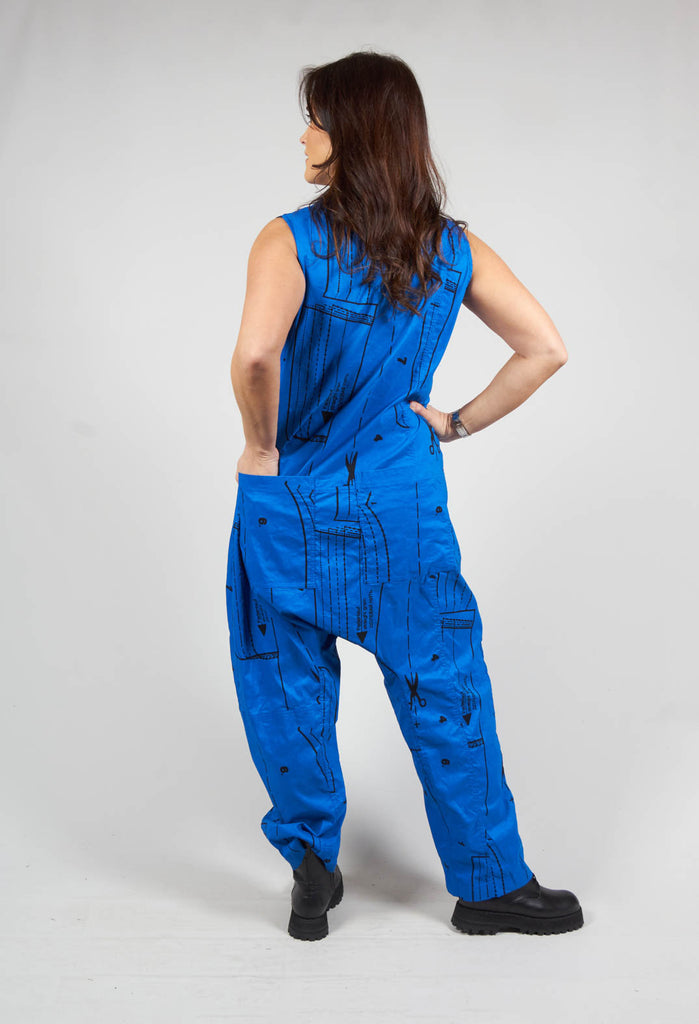 Sleeveless Jumpsuit in Blueberblack Allover
