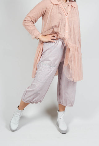 Gus Loose Fit Trousers in Pois Bleu