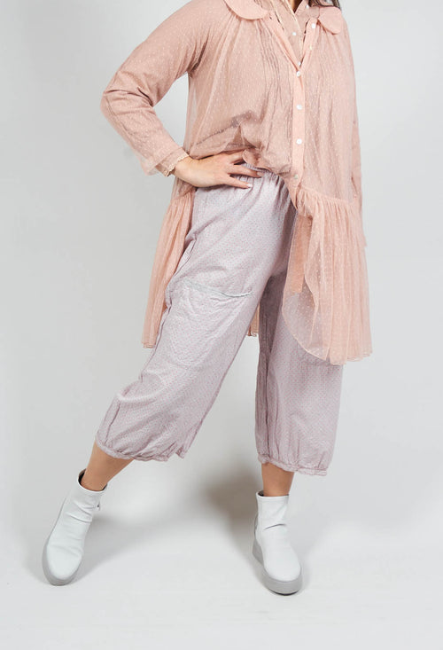 Gus Loose Fit Trousers in Pois Bleu
