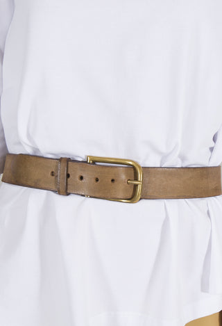 Large Buckle Belt in Khaki