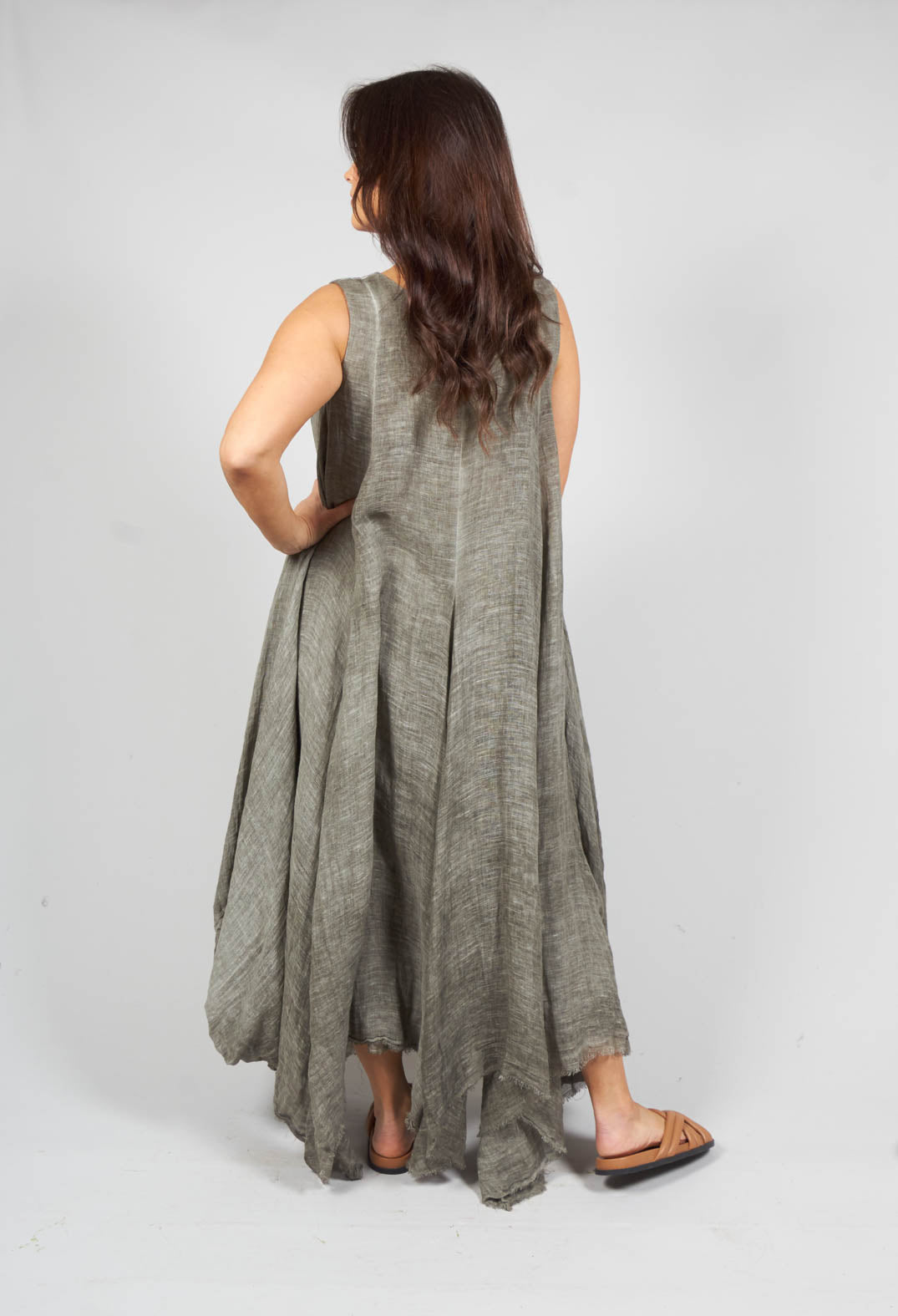 Air A Line Dress in Grey Green