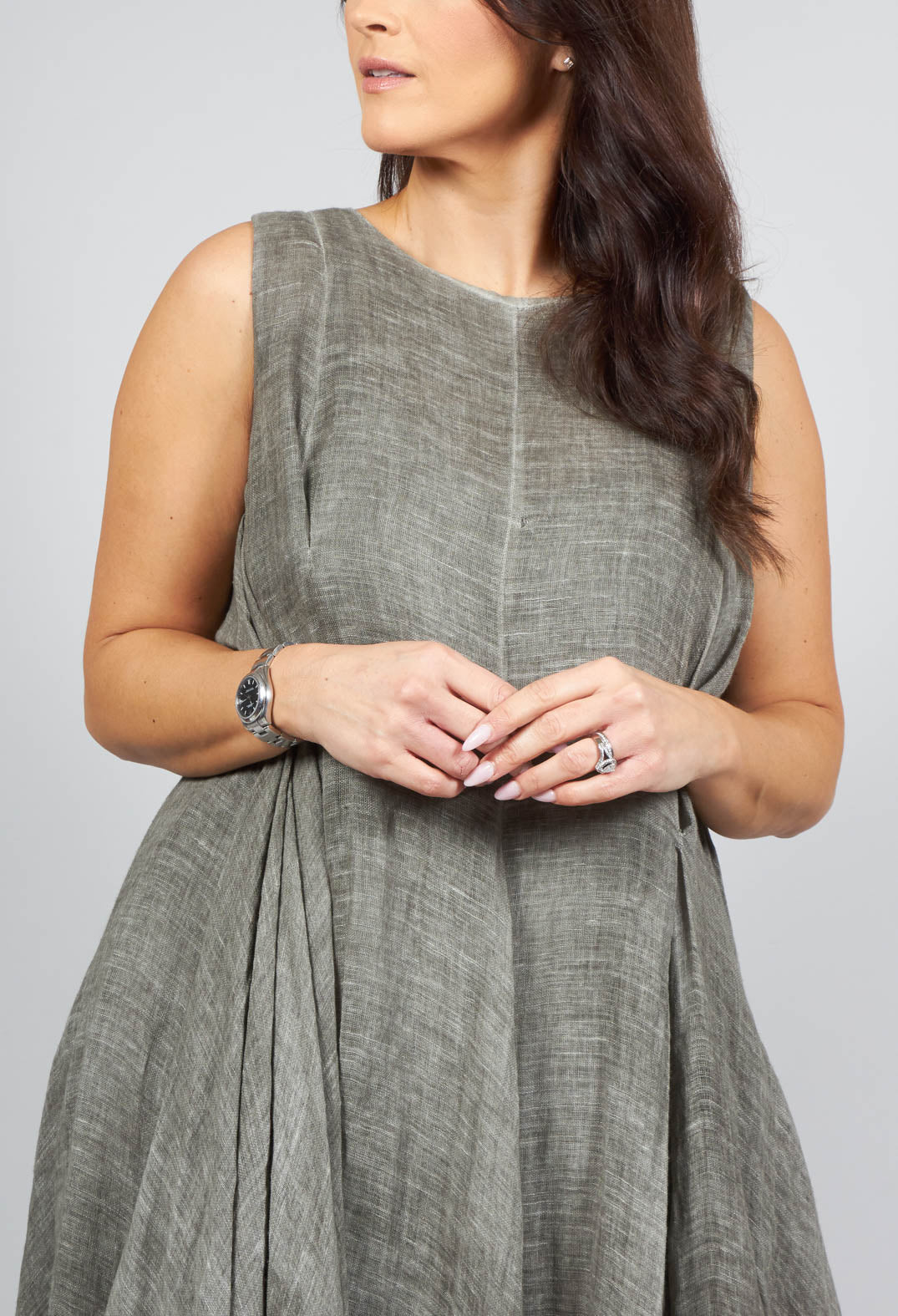 Air A Line Dress in Grey Green