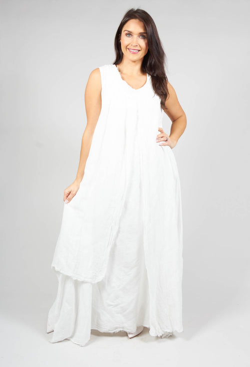 Abigail Sleeveless Dress in White