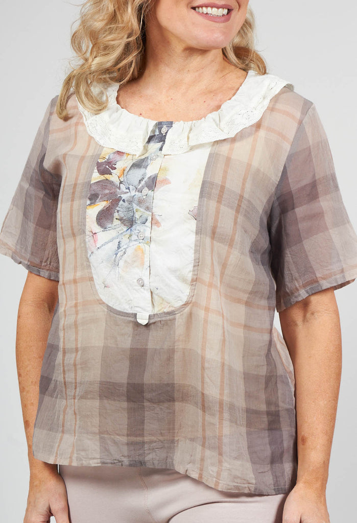 Short Sleeve Shirt with Check Print in Original