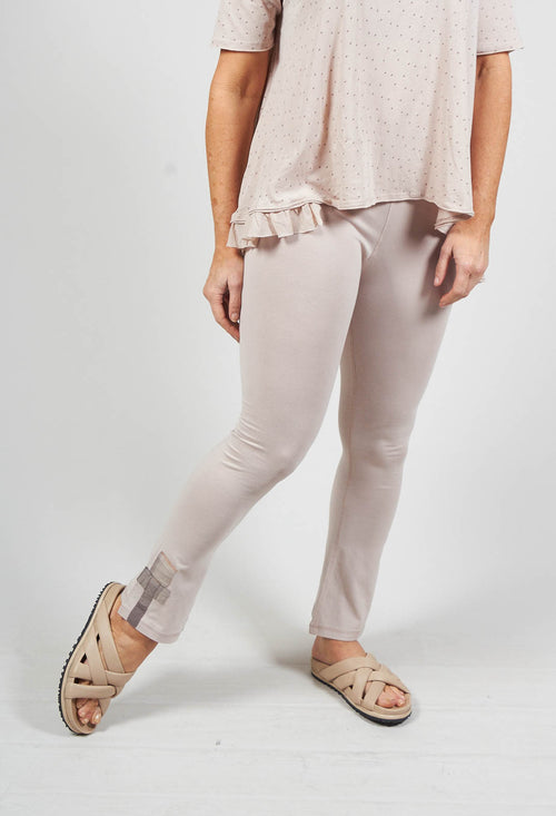 Cropped Leggings with Flare in Dust Pink