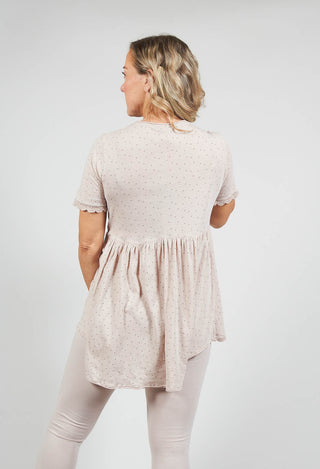Jersey Top with Flared Hemline in Dots