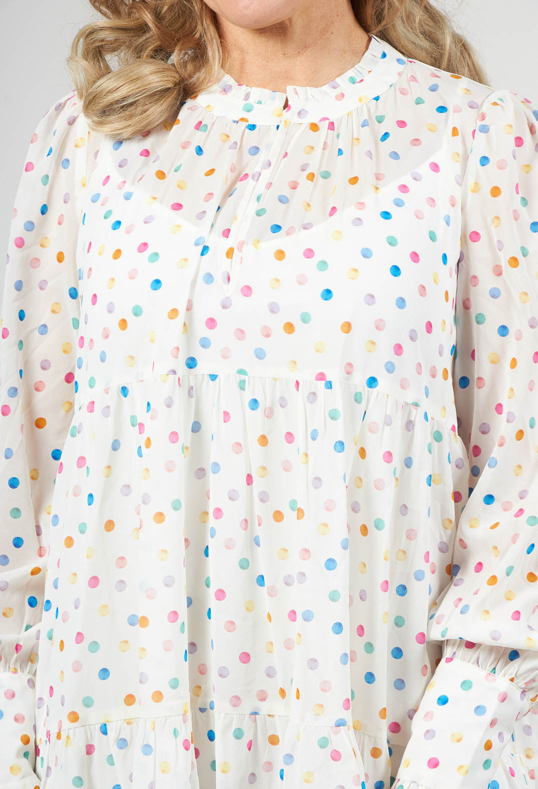 Mini Dress with Balloon Sleeves in Tivoli Mix