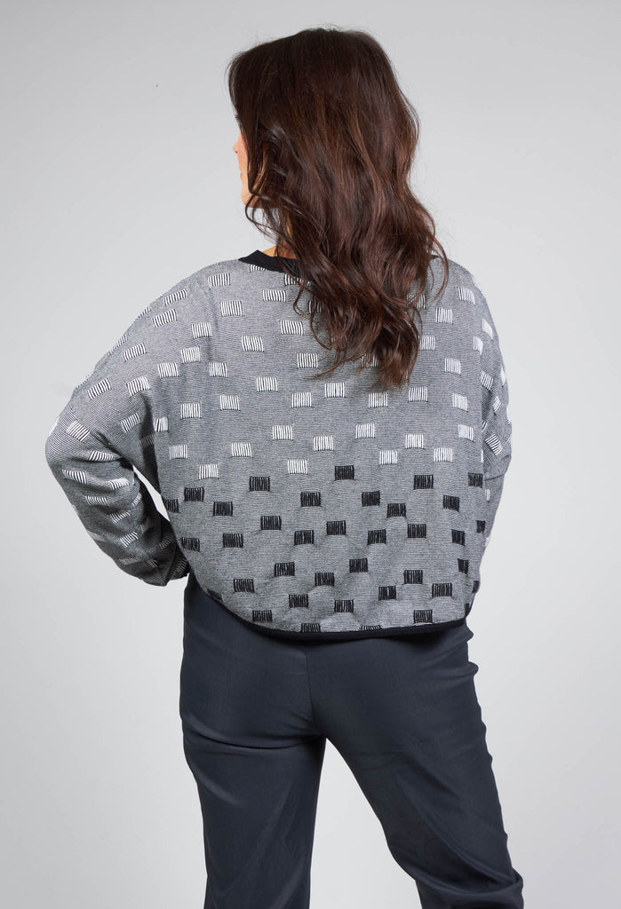 Cropped Textured Sweater in Black