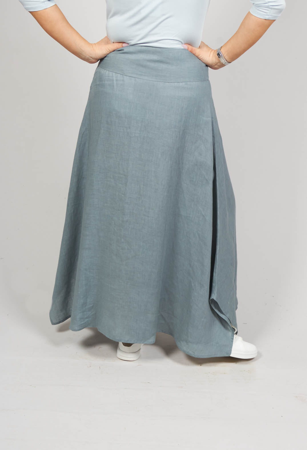 Long A Line Skirt in Blue