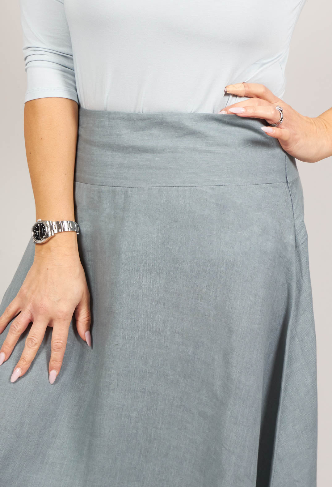 Long A Line Skirt in Blue