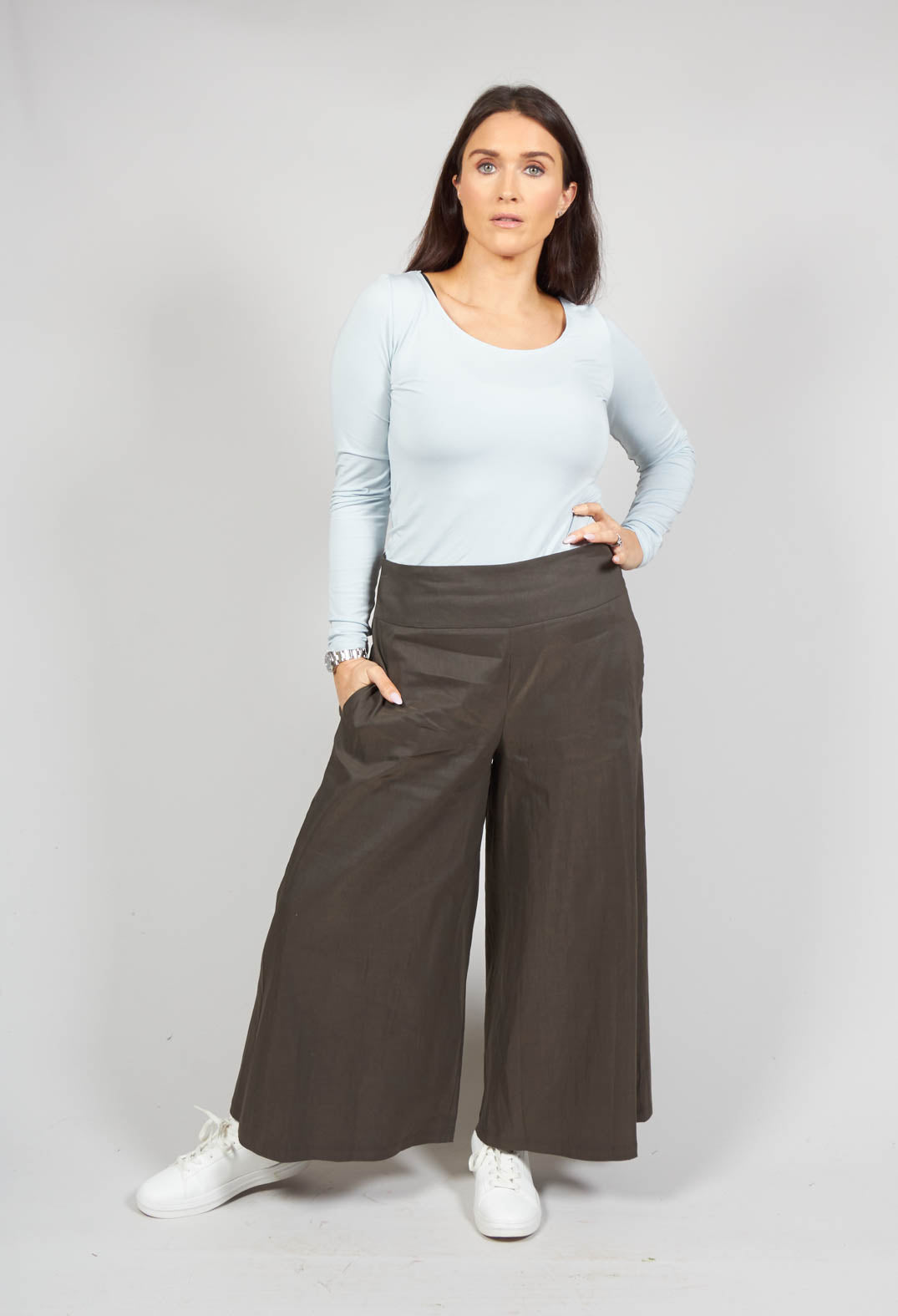 Khaki hotsell culotte trousers