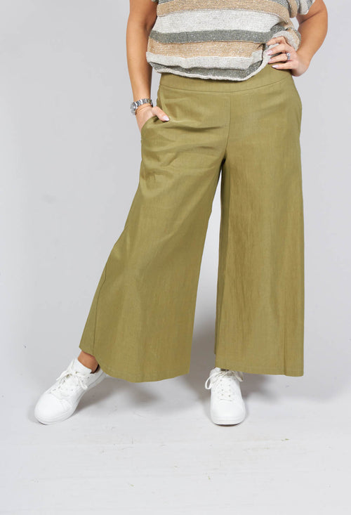 Culotte Trousers in Olive Green
