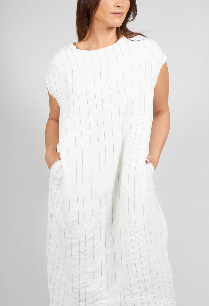Daiana Dress in Natural Stripes