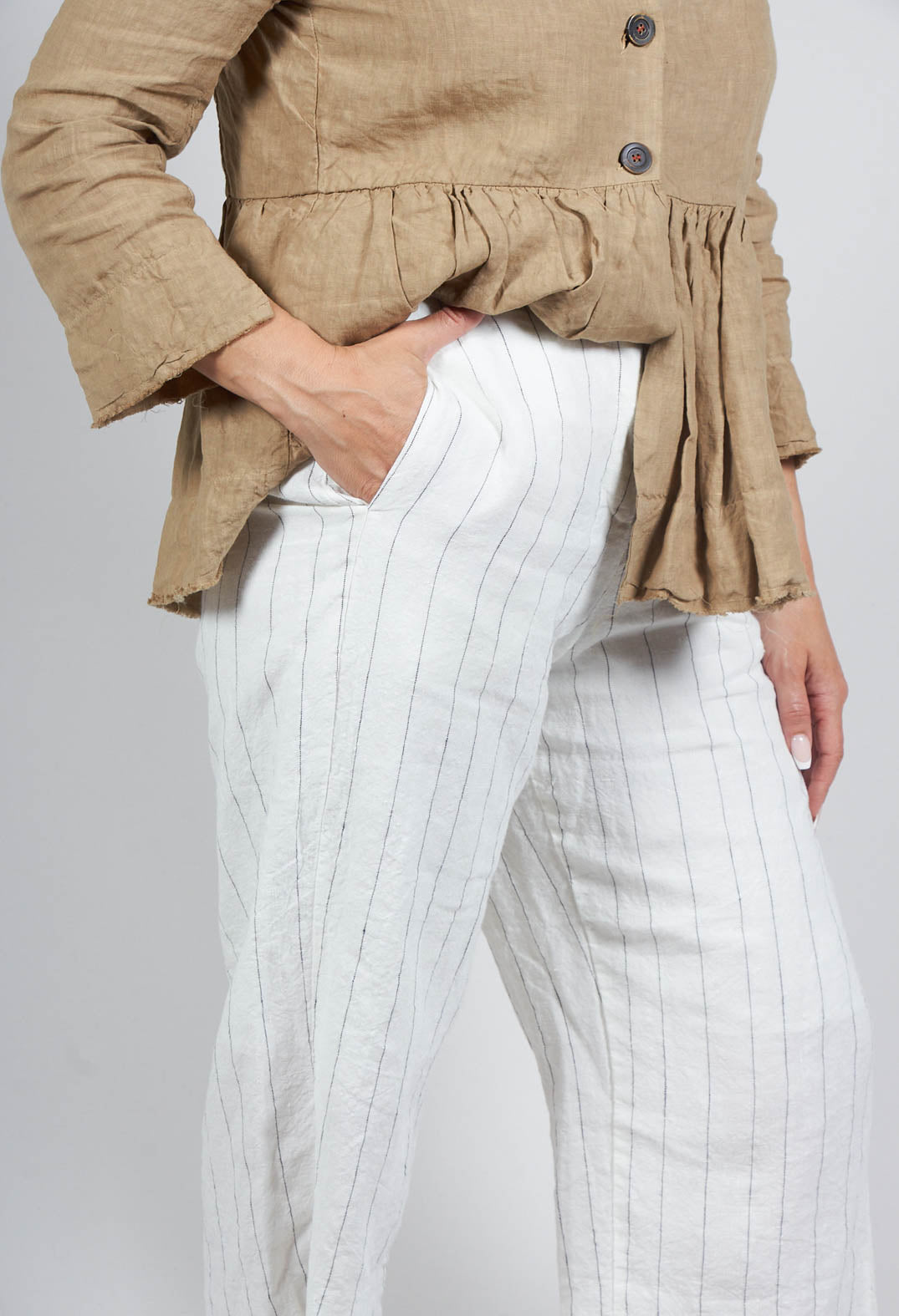 Patrice Trousers in Natural Stripes