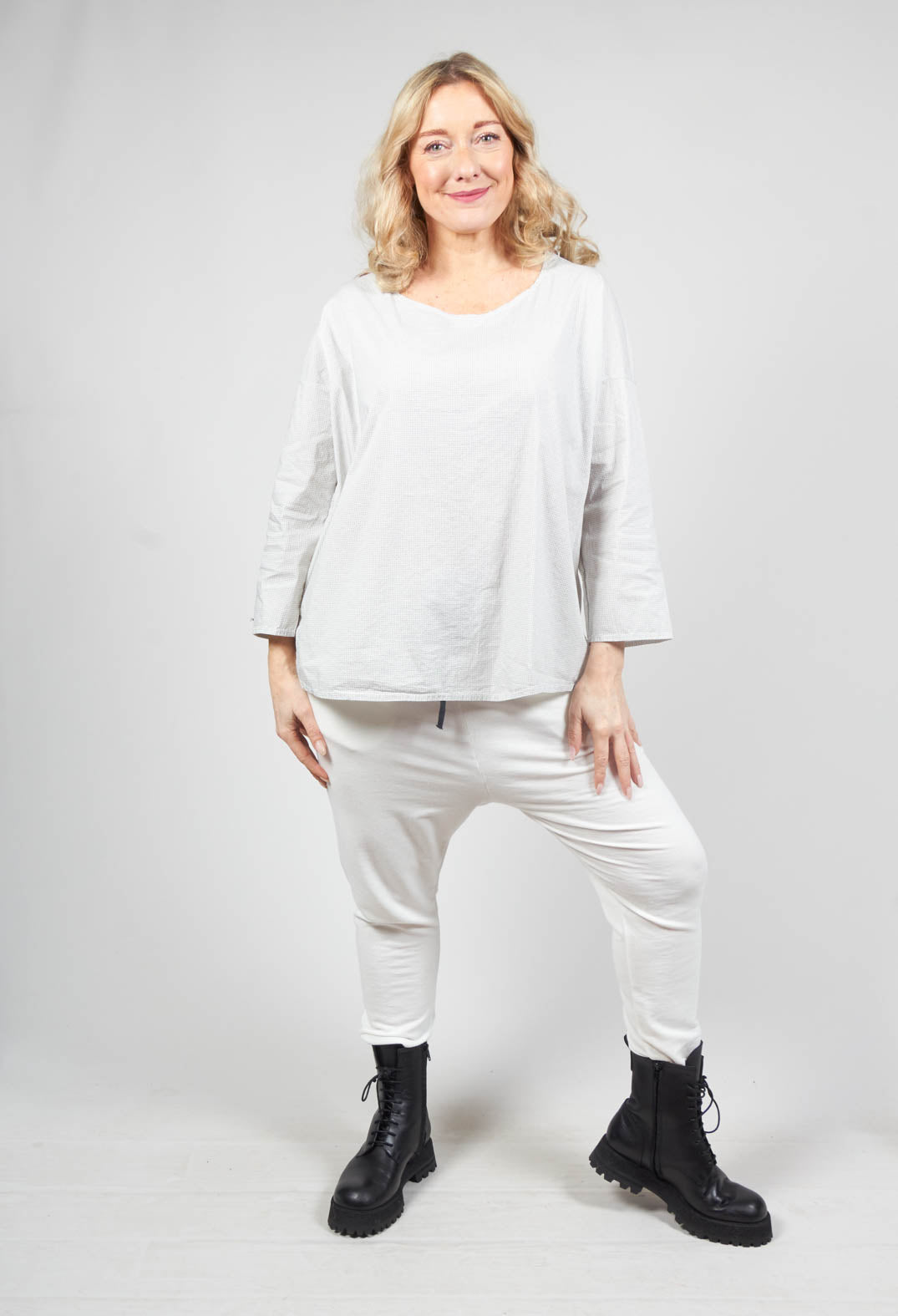 Micro Pattern T Shirt in White