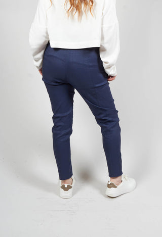 Pull on Trousers with Side Pockets in Navy
