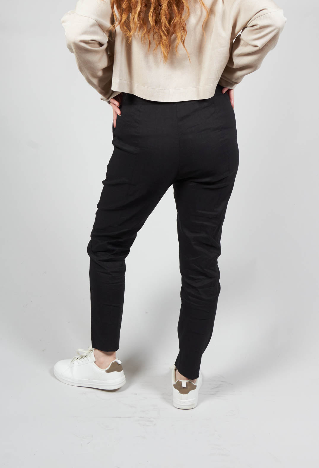 Pull on Trousers with Side Pockets in Black