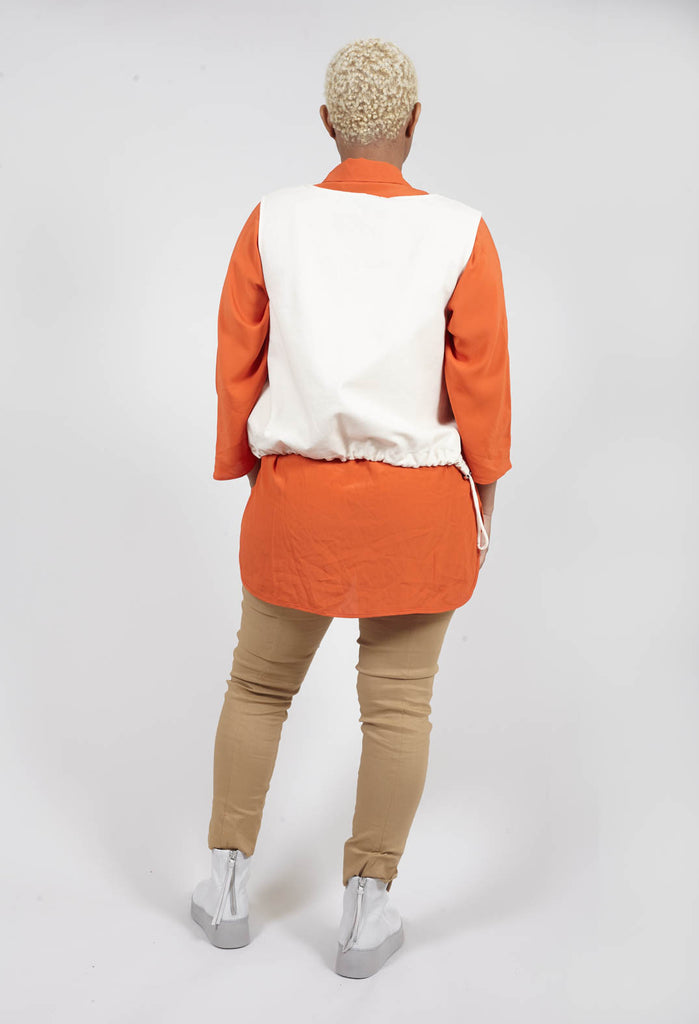 Beatrice B sheer silk shirt in orange