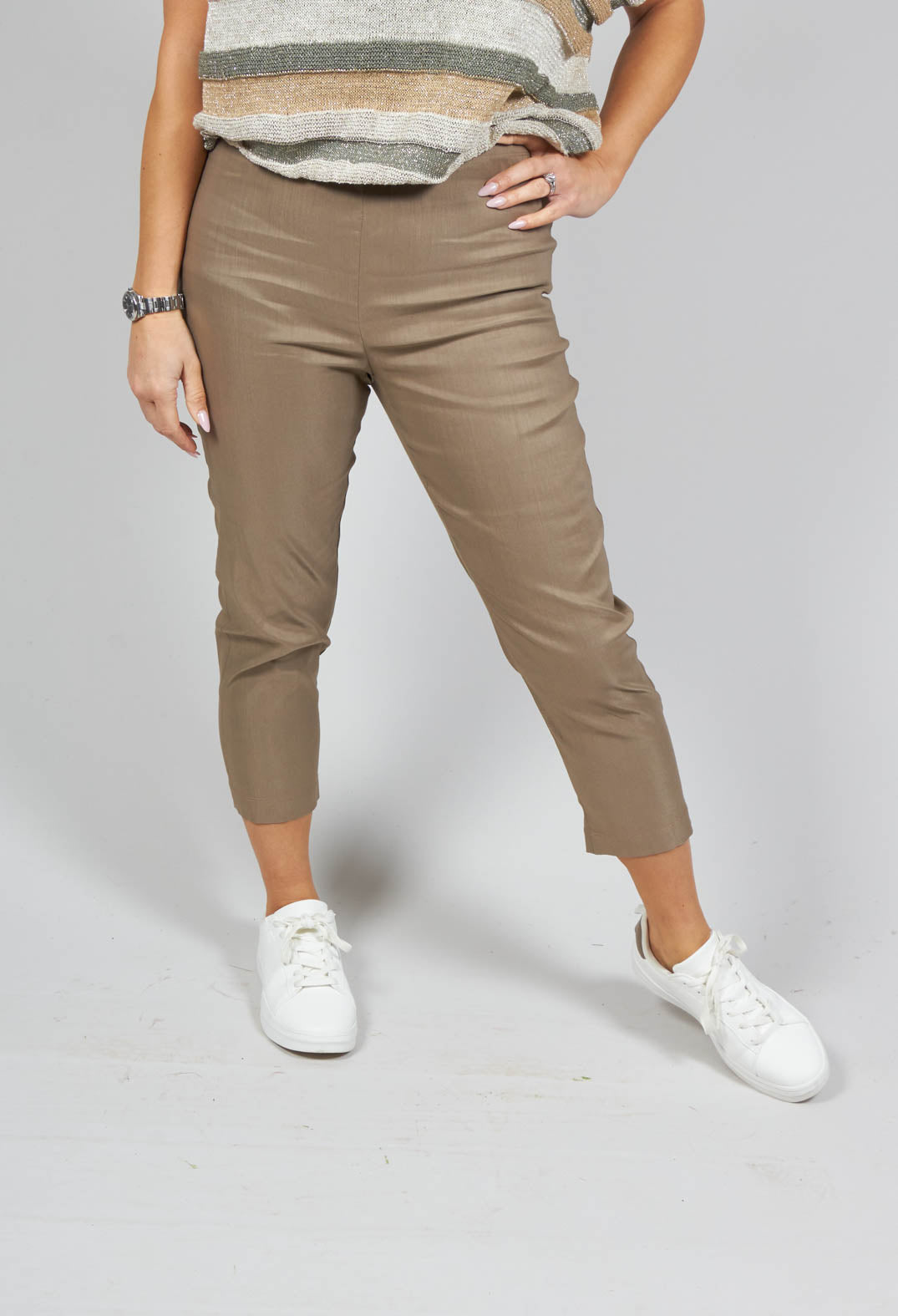 Cropped Pull On Trousers