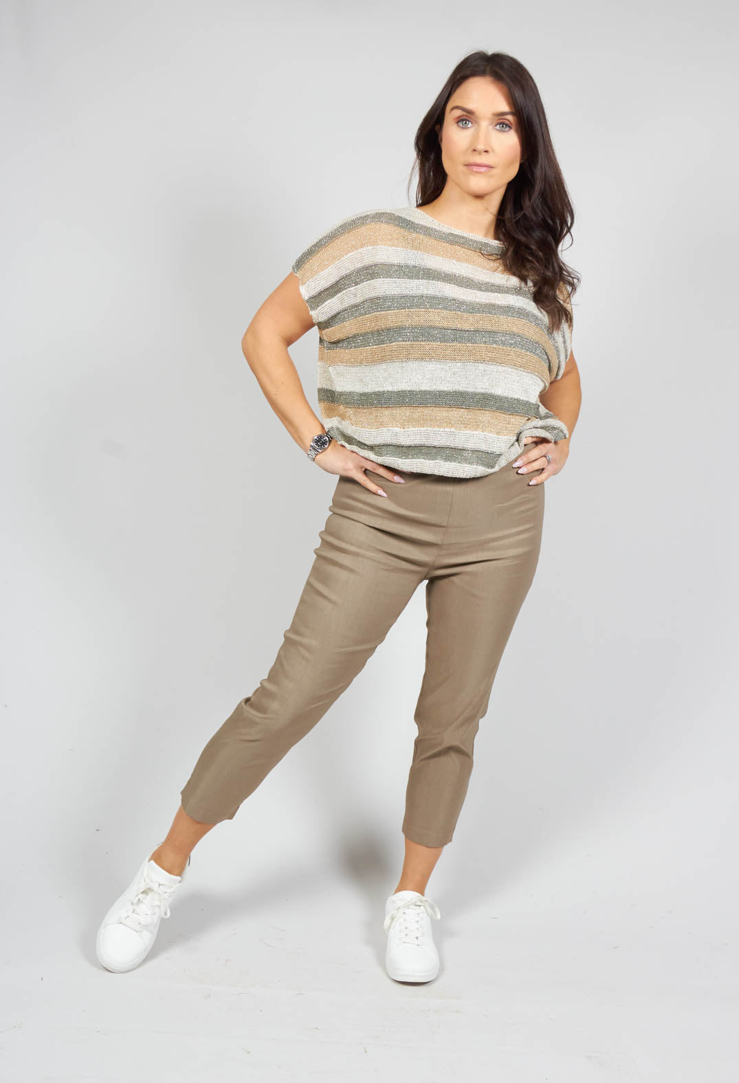 Cropped Pull On Trousers