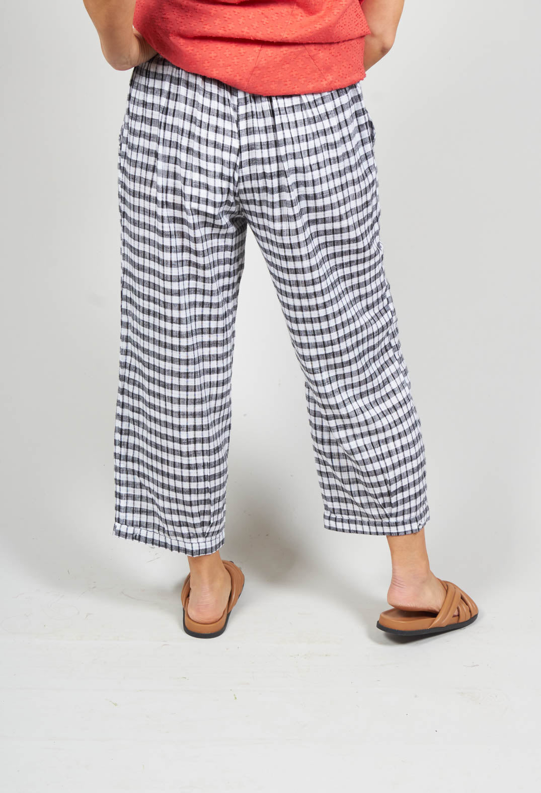 Lightweight Trousers in Coco Black and White Check