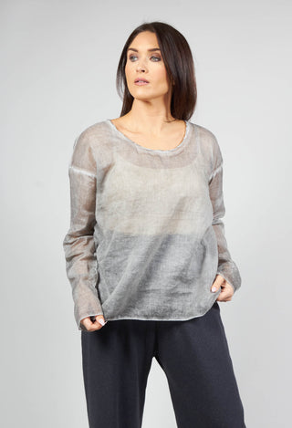 Light Long Sleeve Top in Stone Grey