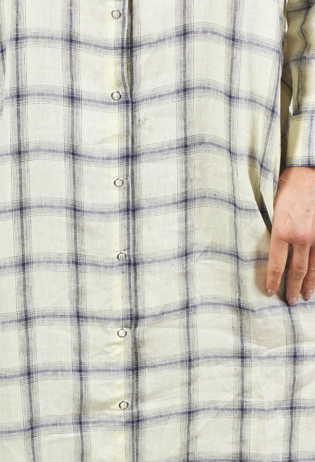 Long Sleeve Tunic Dress in Yellow and Blue Check