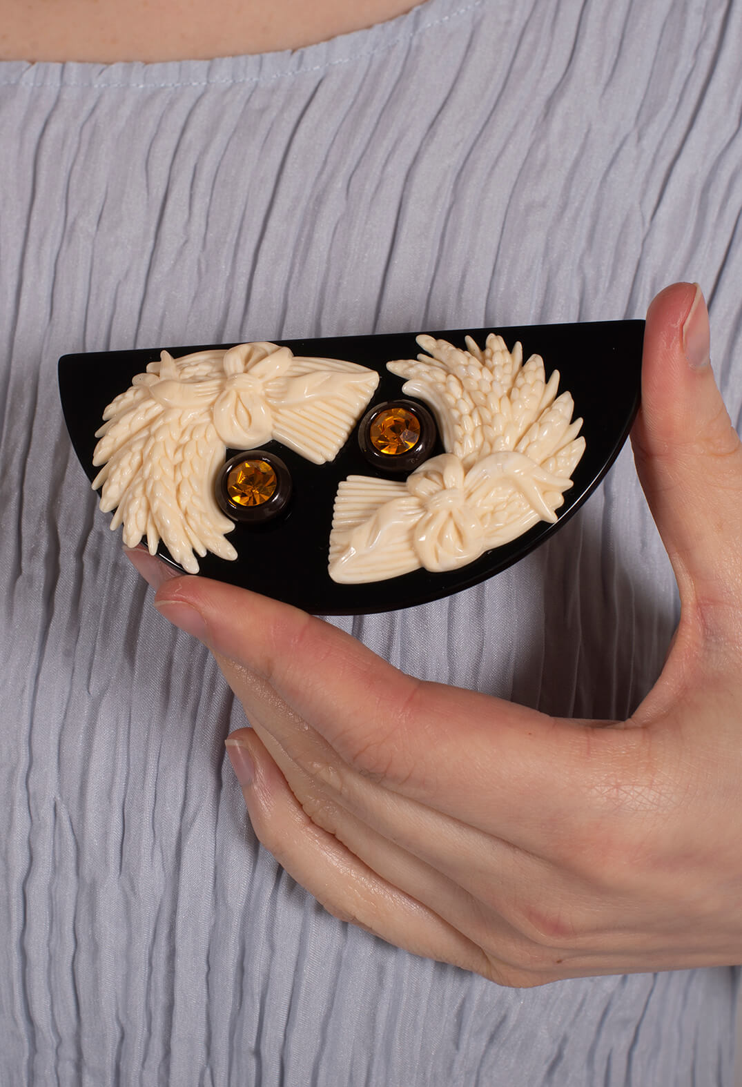 Spiga Half Moon Brooches