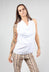 Sleeveless Blouse with Cowl Neck in White