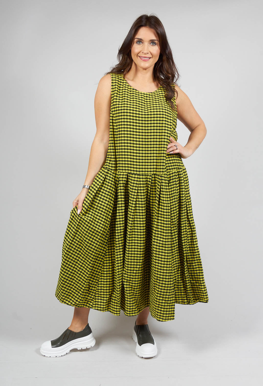 Herschneller Dress in Ingwer Yellow and Black Check