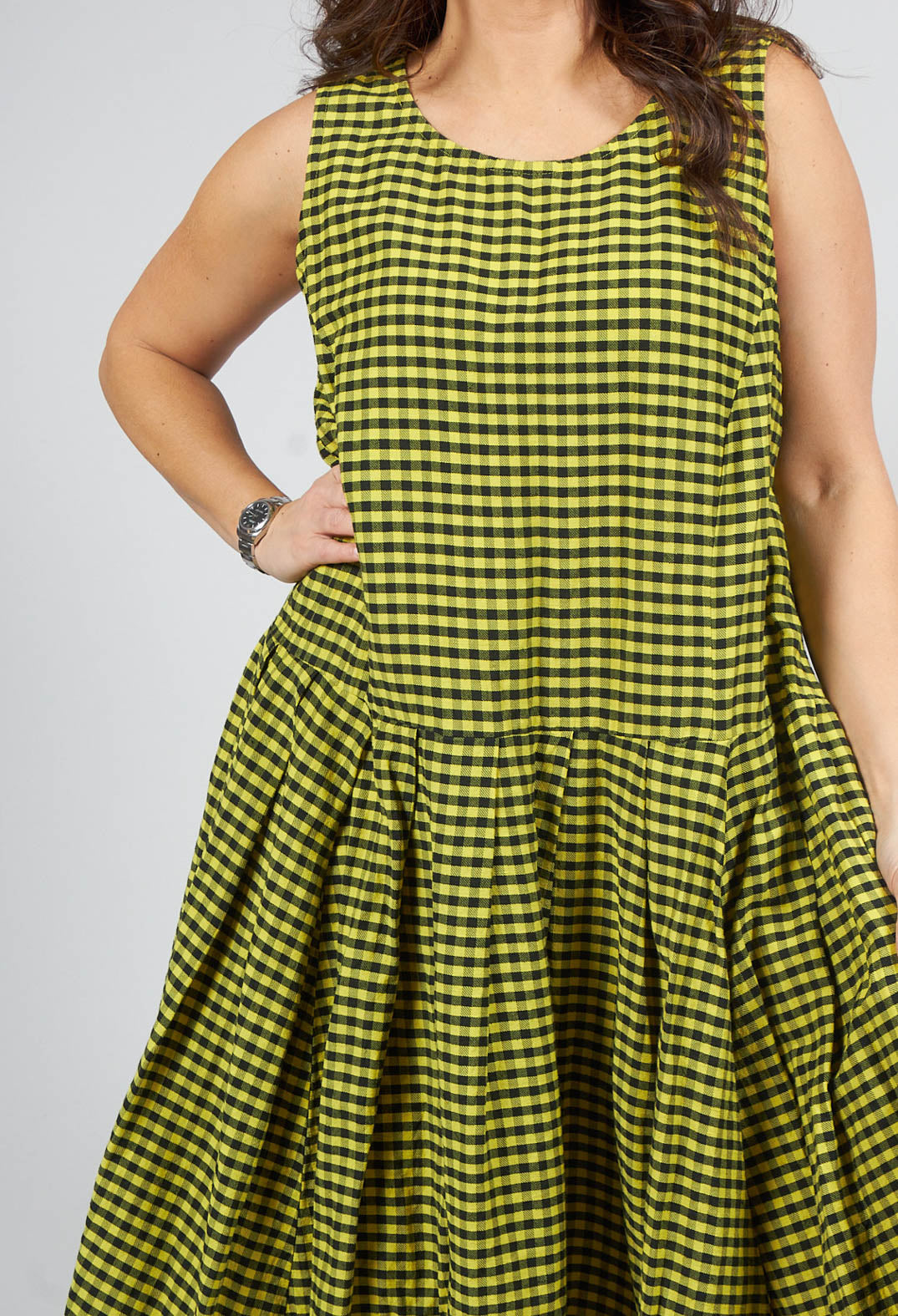 Herschneller Dress in Ingwer Yellow and Black Check