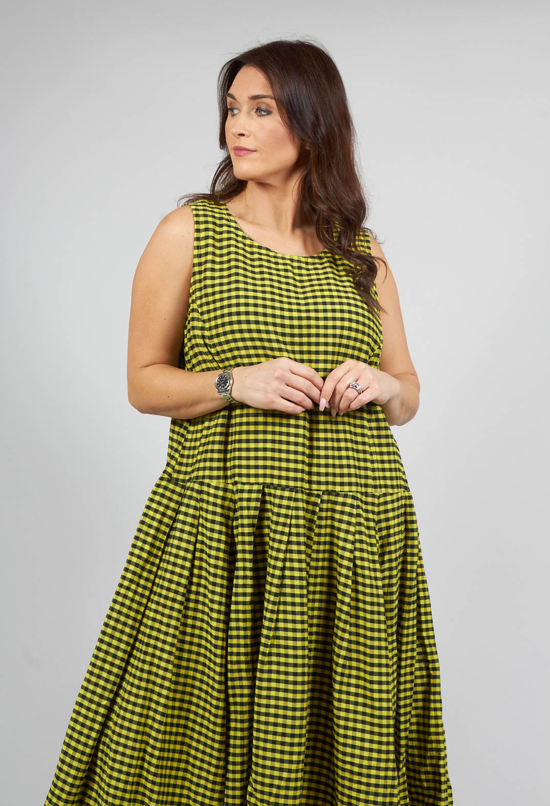 Herschneller Dress in Ingwer Yellow and Black Check
