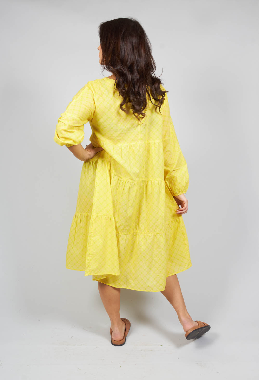 Tiered Tiny Dancer Dress with Yellow Print
