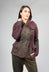 Double Breasted Jacket with Pointed Collar in Umbra Paint