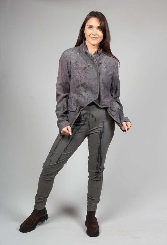 Cropped Suiting Style Riding Jacket Umbra Paint