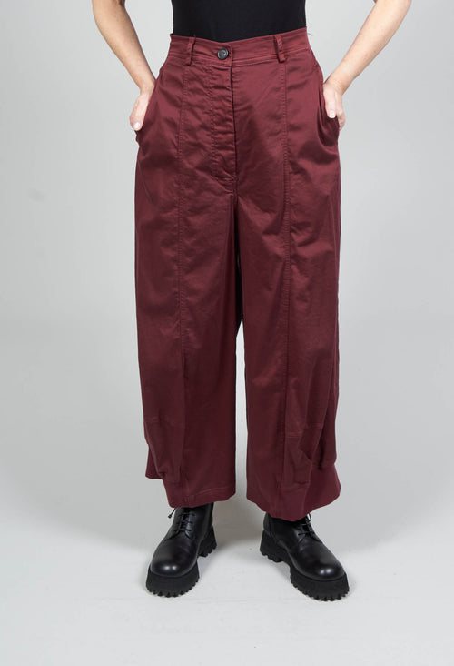 Balloon Shaped Trousers in Wine