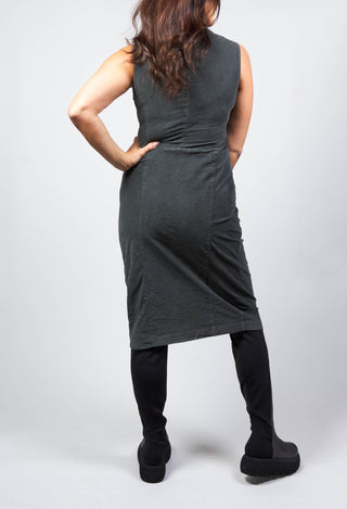 Fitted Sleeveless Midi Dress in Slate