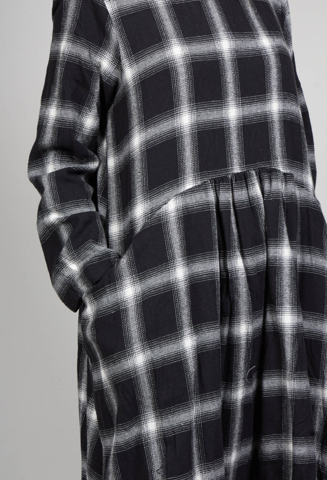 Plaid Long Sleeve Organic Lining Shirt Dress