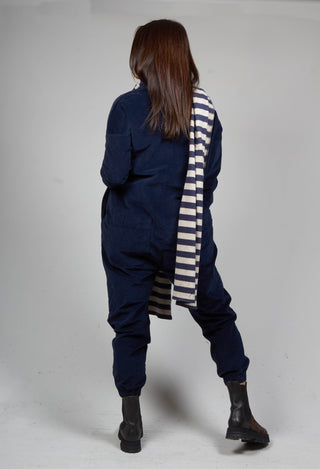 Velvet Jumpsuit in Navy