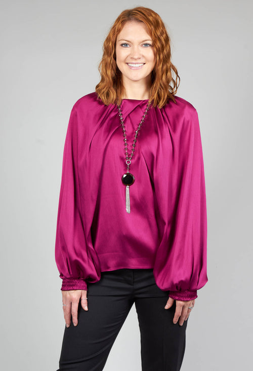 Crepe Shirt in Metallic Pink