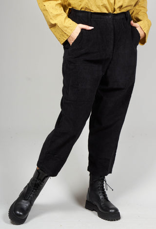Gastone Trousers in Velours Noir