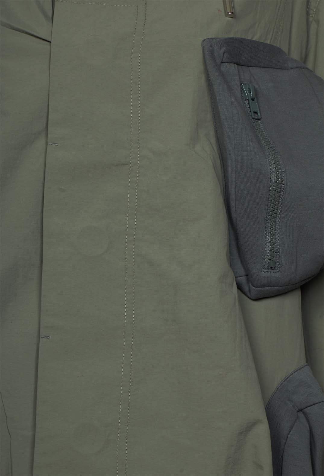 Hooded Utility Coat with Pockets in Light Khaki
